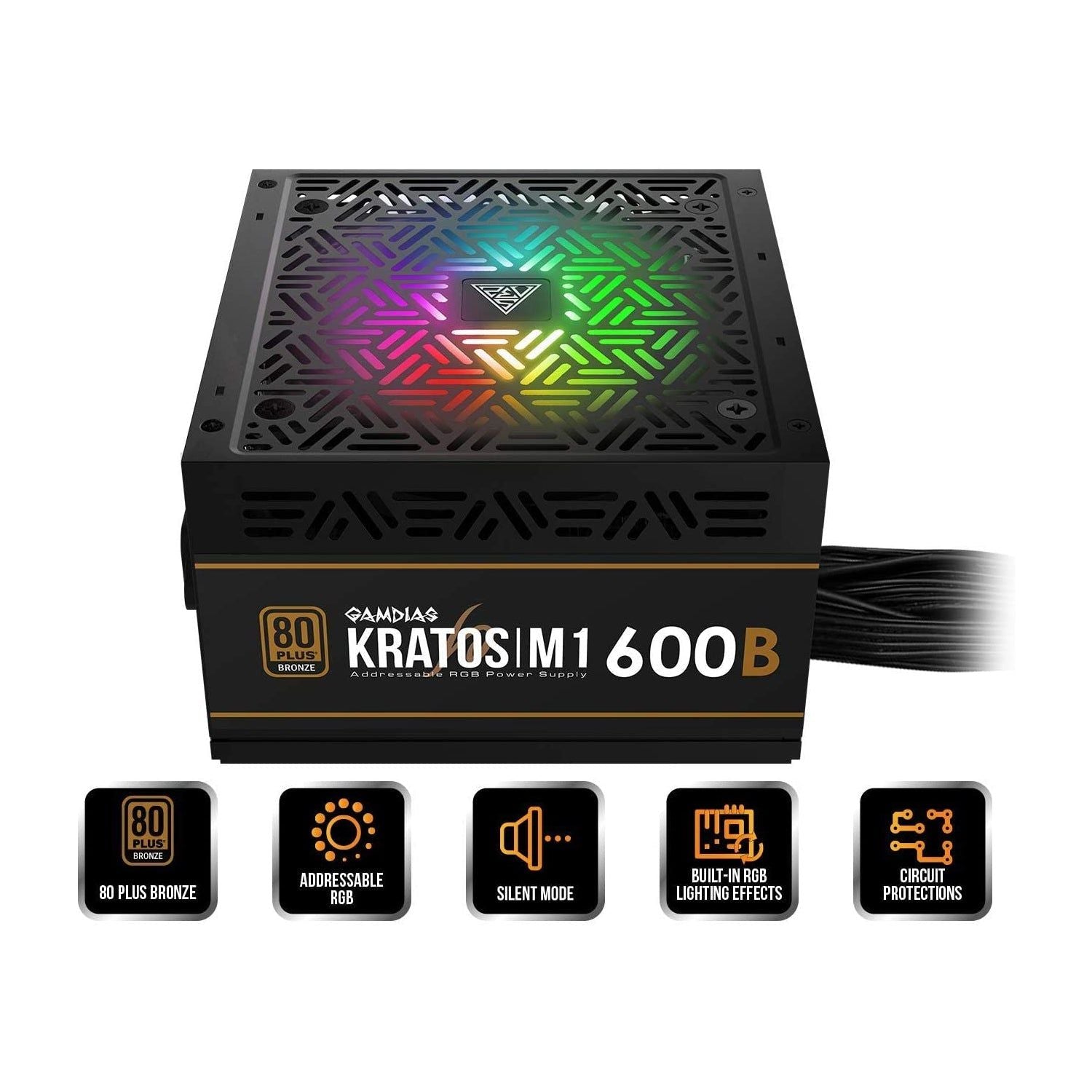 Gamdias Kratos M1-600B RGB 80+ Bronze - OVERCLOCK Computer
