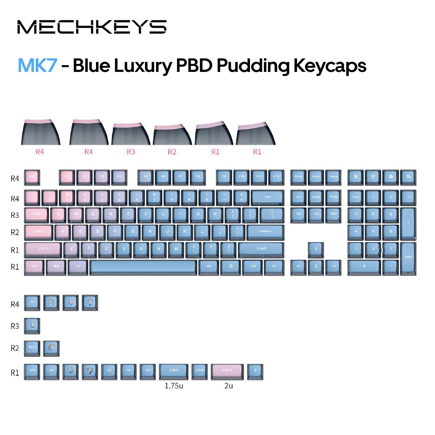 OVERCLOCK MECHKEYS Blue Luxury PBT Pudding Keycaps - OVERCLOCK Computer
