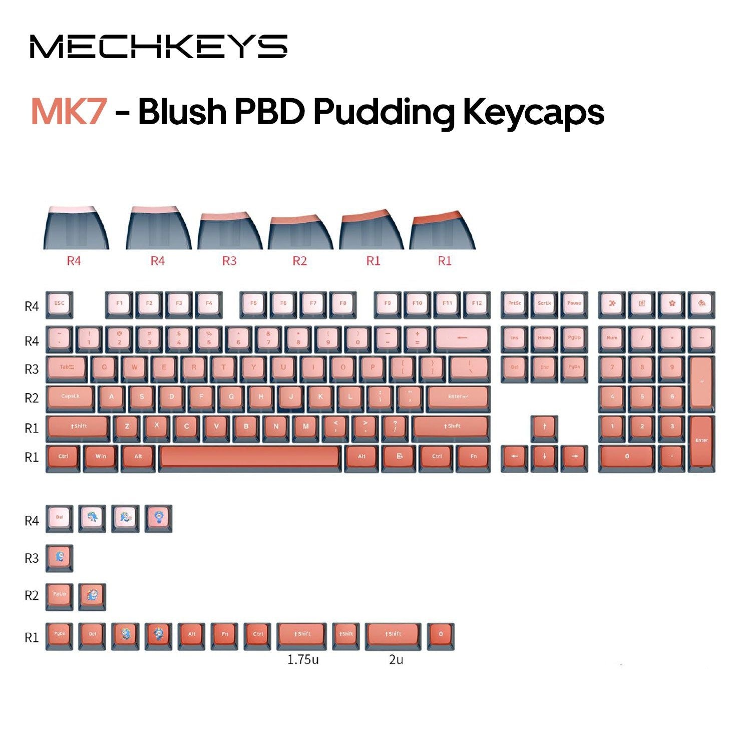 OVERCLOCK MECHKEYS Blush PBT Pudding Keycaps - OVERCLOCK Computer