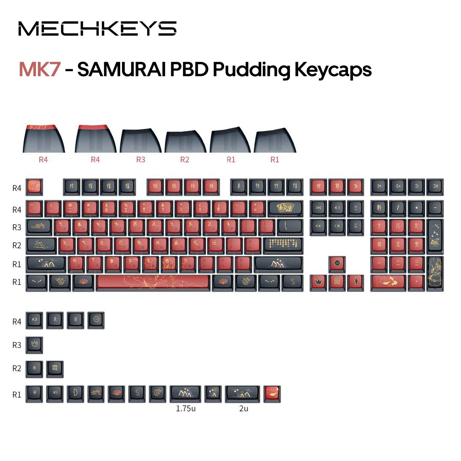 OVERCLOCK MECHKEYS SAMURAI PBT Pudding Keycaps - OVERCLOCK Computer