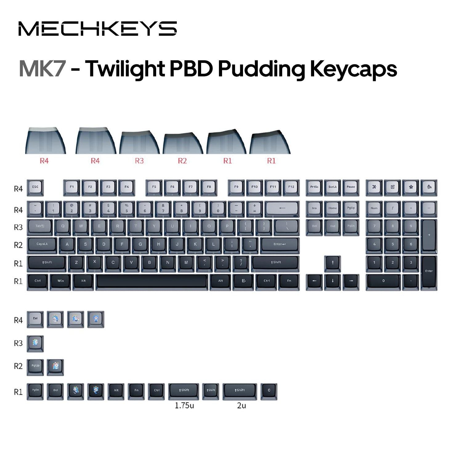 OVERCLOCK MECHKEYS Twilight PBT Pudding Keycaps - OVERCLOCK Computer