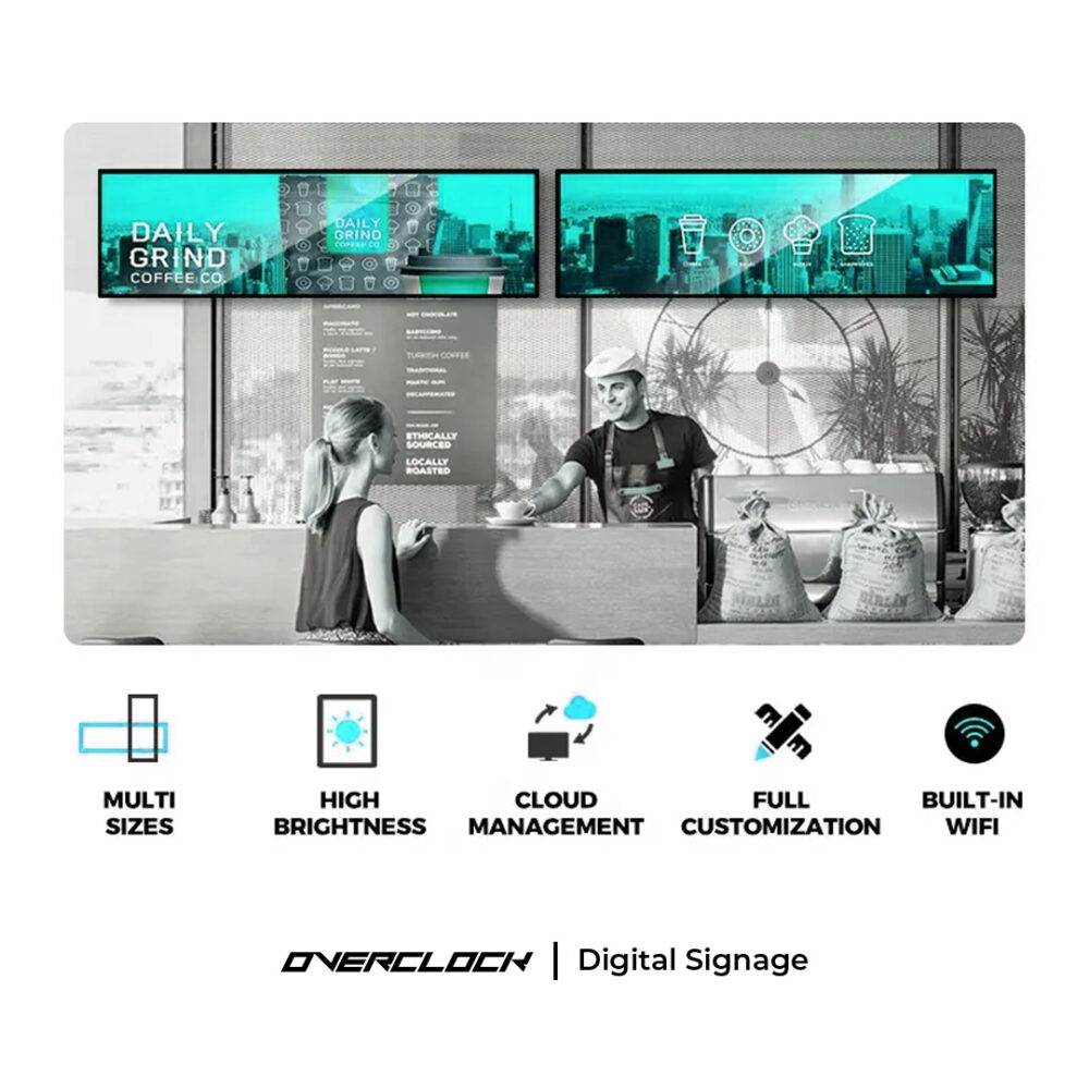 OVERCLOCK VistaSign - 36" 37" 43" 48" 88" Wide Screen Display LCD for Retail Shelfs - Image 2