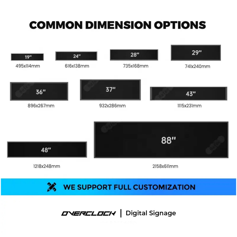 OVERCLOCK VistaSign - 36" 37" 43" 48" 88" Wide Screen Display LCD for Retail Shelfs - Image 3