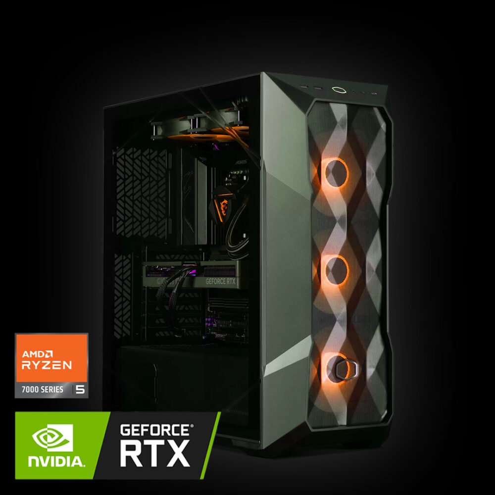 OVERCLOCK Vortex – PC Gaming AMD Ryzen 5 7600, 32gb ddr5 6000mhz, 1tb, RTX 5070 12GB GDDR7, Windows 11 Pro